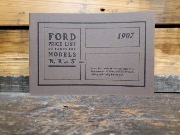 Ford Price List Models N, R, & S